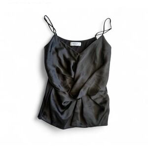 Bailey 44 Draped‎ Cami Satin BlackTwist Top Size  Small